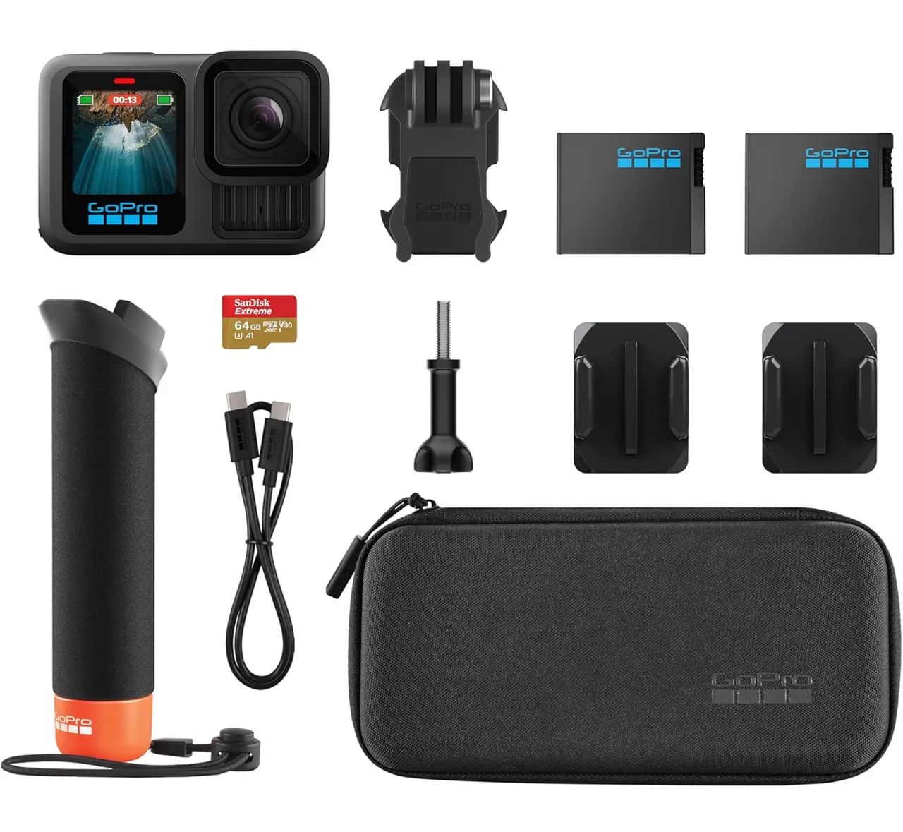 GoPro HERO13 Black Bundle - Kit com Câmera de Ação