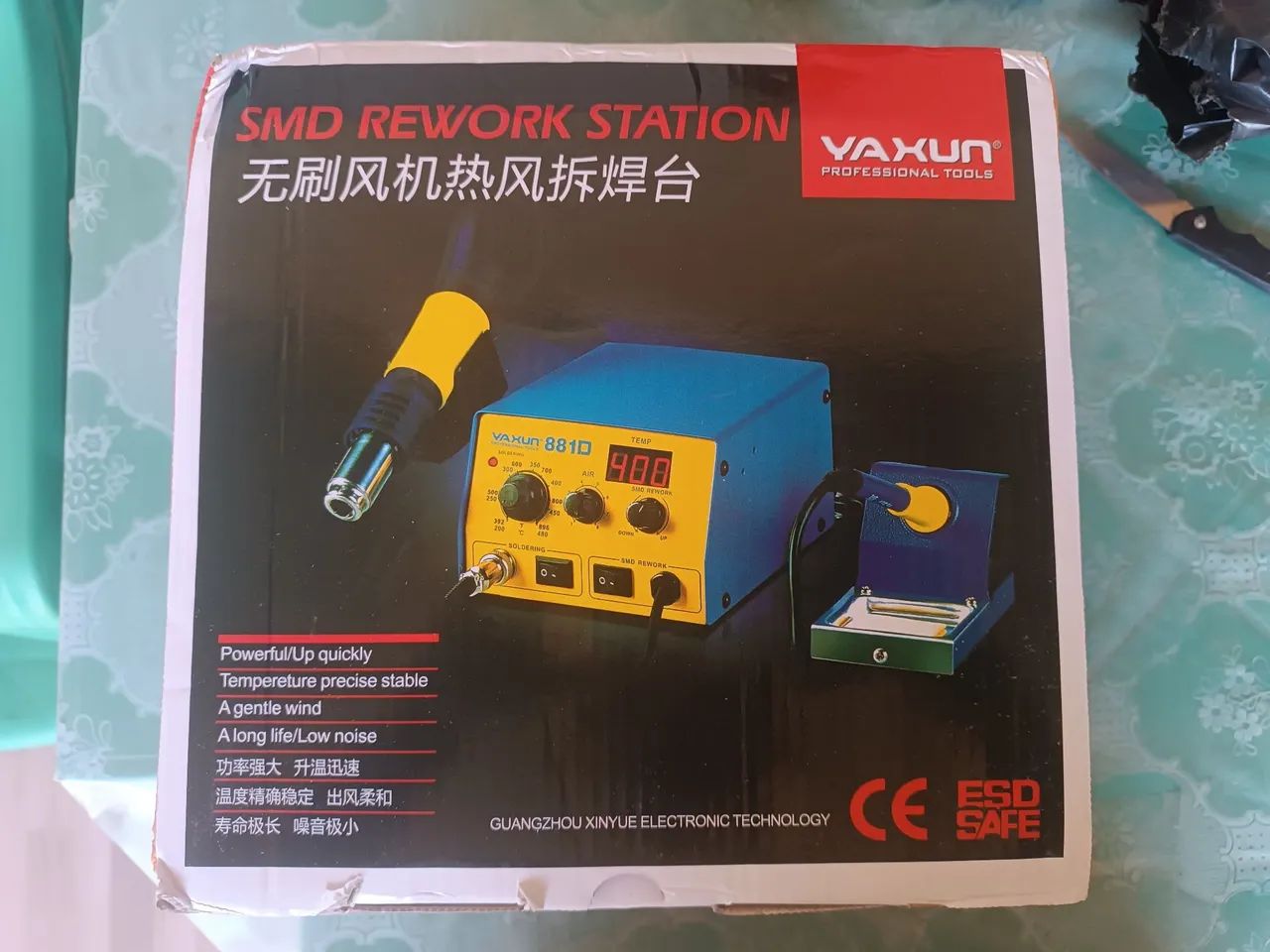 Estação de Retrabalho Yaxun 881D - Ar Quente + Ferro de Solda Profissional