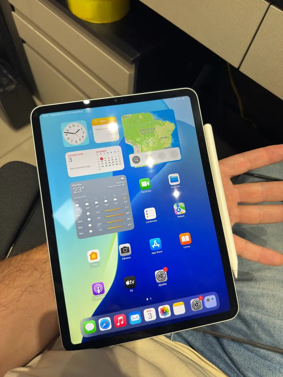 Ipad pro 11 4 geracao m2 256gb com apple pencil impecavel