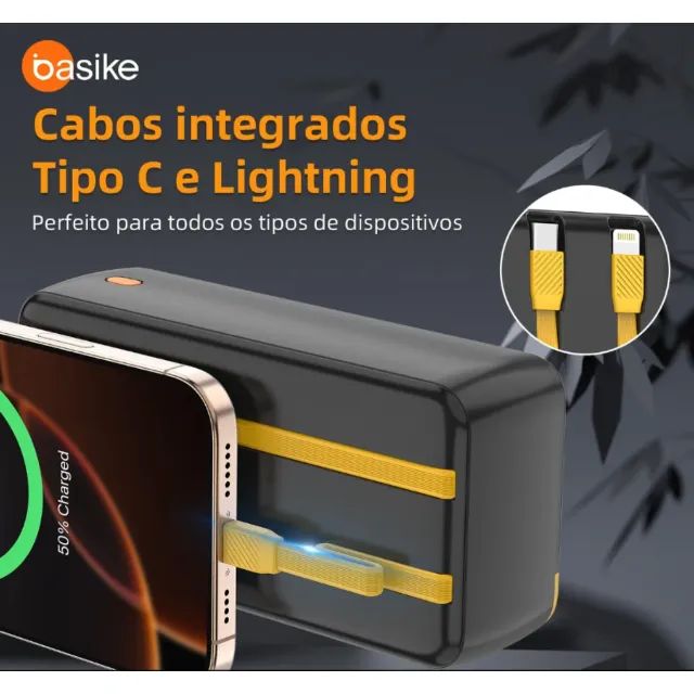 Power Bank 30000mah Carregador Portátil Super Rápido 22.5w Cabos inclusos - Foto 4