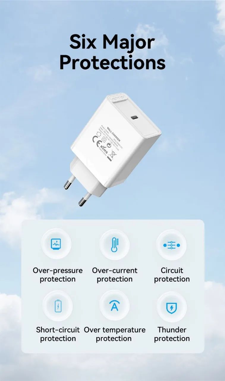 Carregador Vention USB C 33W com Cabo Tip C - Foto 4