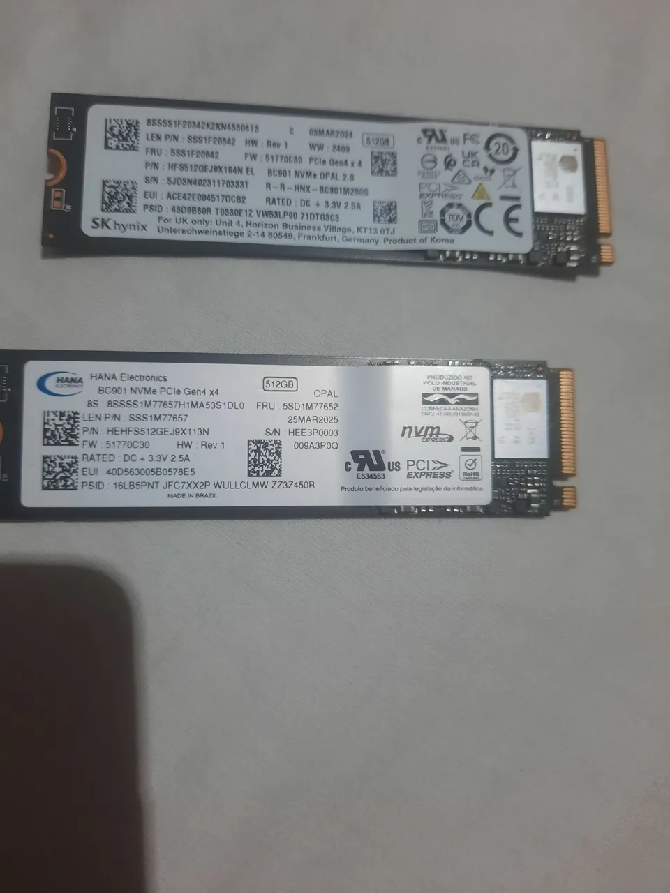 SSD NVMe 512GB Hana Electronics e SK hynix