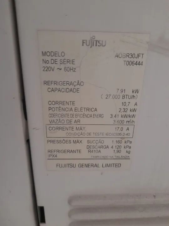 Ar Condicionado Split Fujitsu 27000 BTU - Foto 2