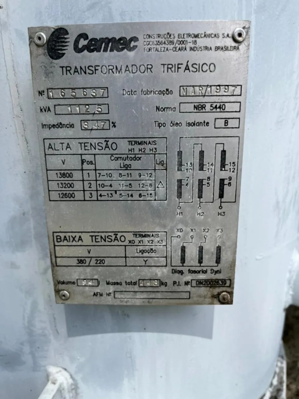 Transformador Trifásico 112,5 Kva 380/220V  - Foto 2