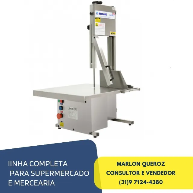 Serra Fita Beccaro De Açougue toda inox bivolt Motor 1/2 CV