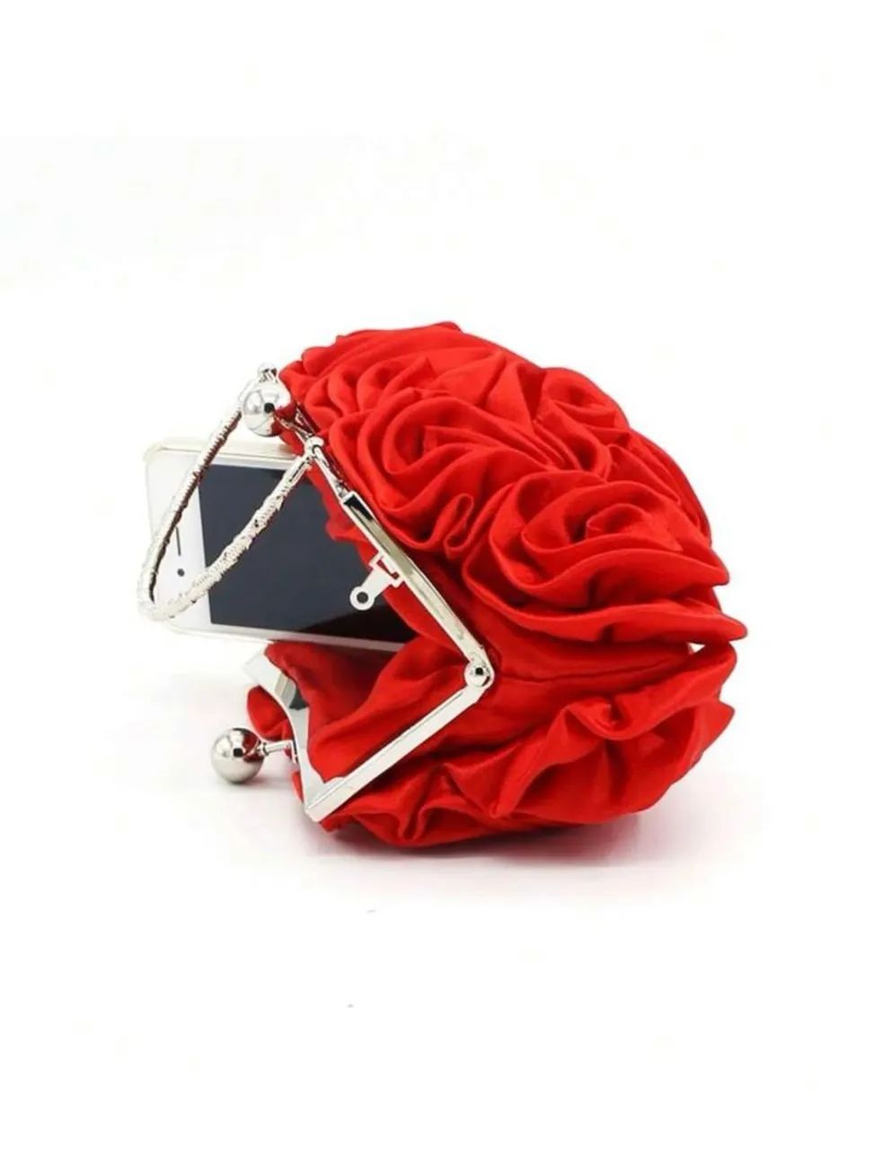 Bolsa de Mão Vermelha com Design de Rosas - Foto 2