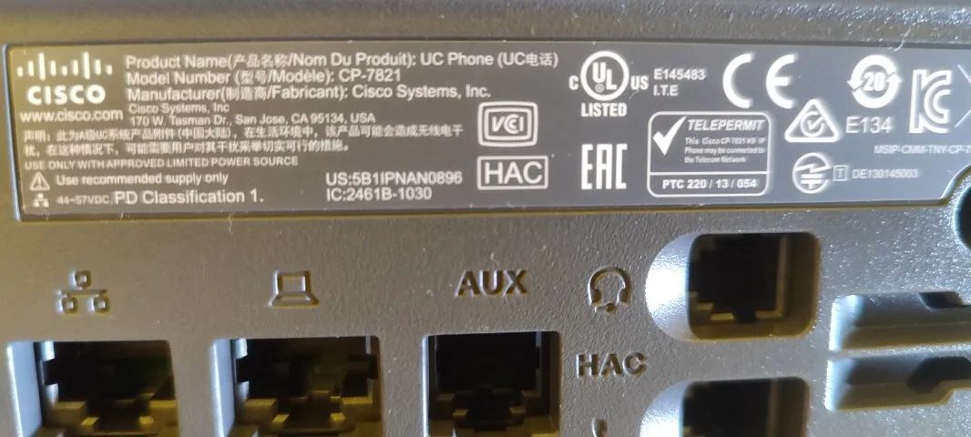 Cisco IP Phone CP-7821-K9 Charcoal,Black - Foto 5