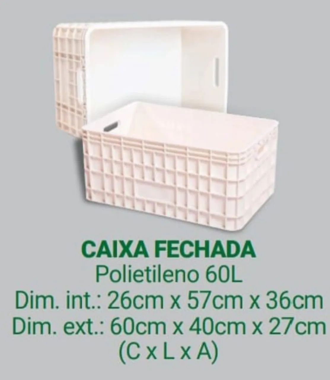 Closed 60-liter plastic storage box