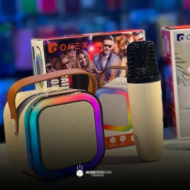 Caixa de Som com Microfone para Karaokê - Foto 3