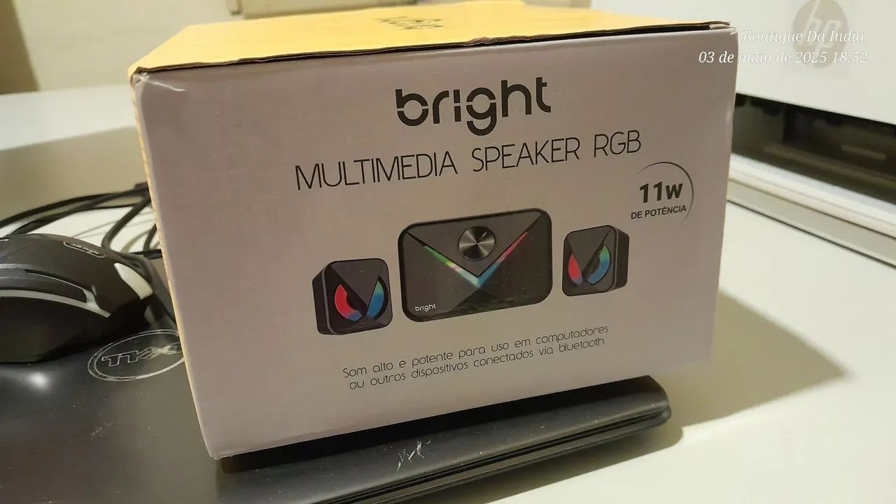 Caixa de Som Bright Multimedia Speaker RGB 11W