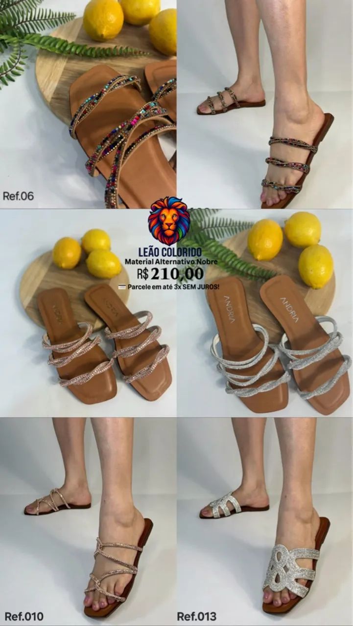 Sandália rasteira variadas calçados feminino  - Foto 4