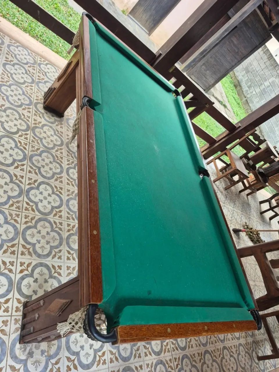Mesa de Sinuca, madeira maciça trabalhada - Foto 2