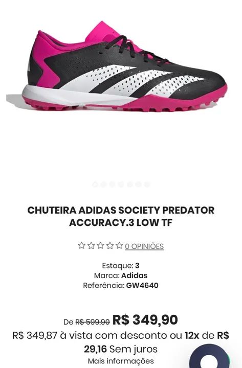 Chuteiras Adidas Predator TAM 40 - Foto 6