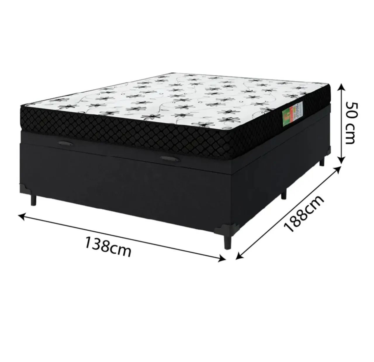 Cama Box Casal com Colchão Floral de molas ensacadas  - Foto 2