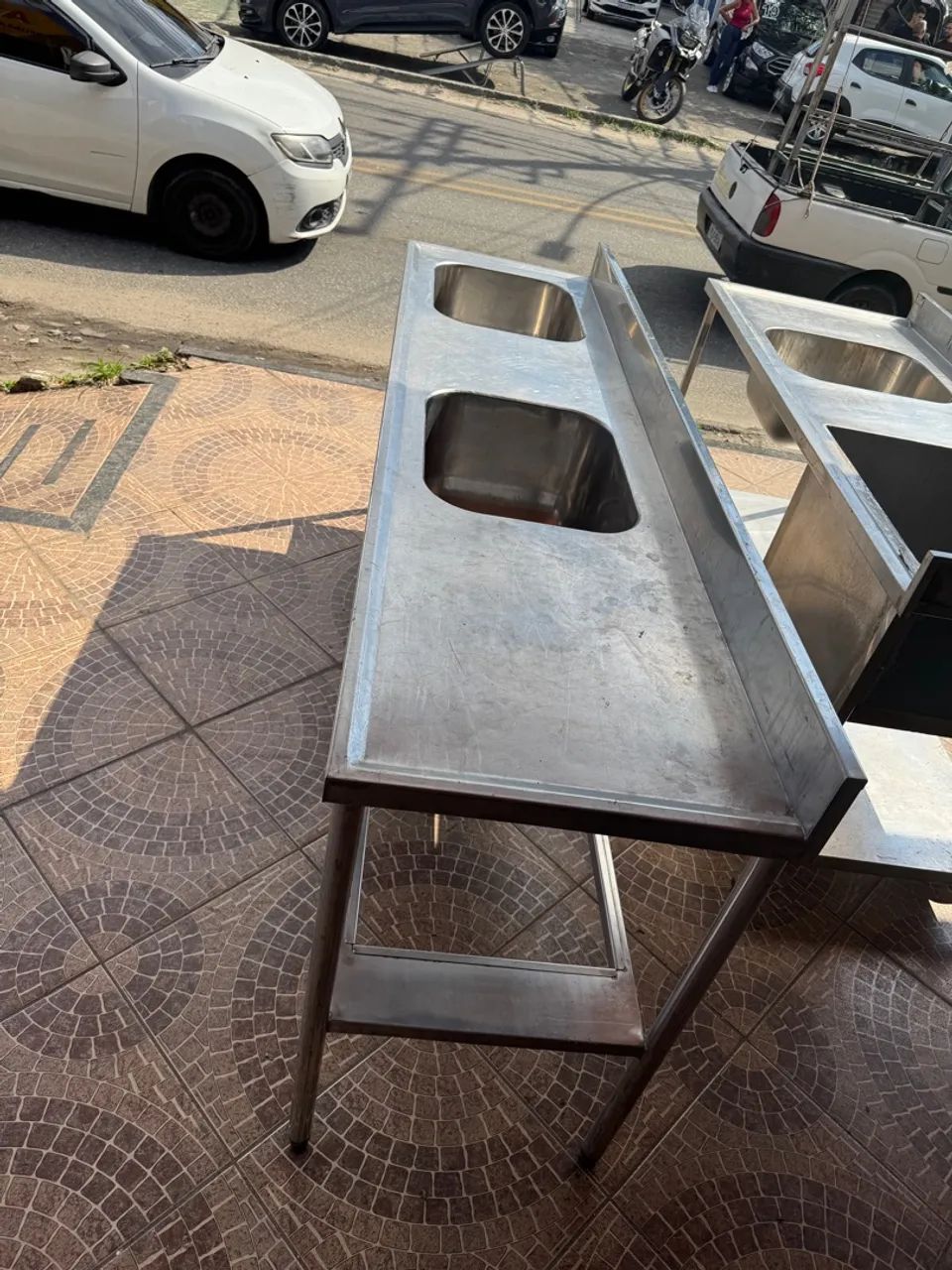 Pia de inox dupla para comercio - Foto 4