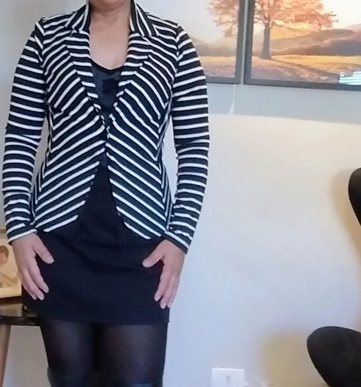 Blazer listrado em neoprene 