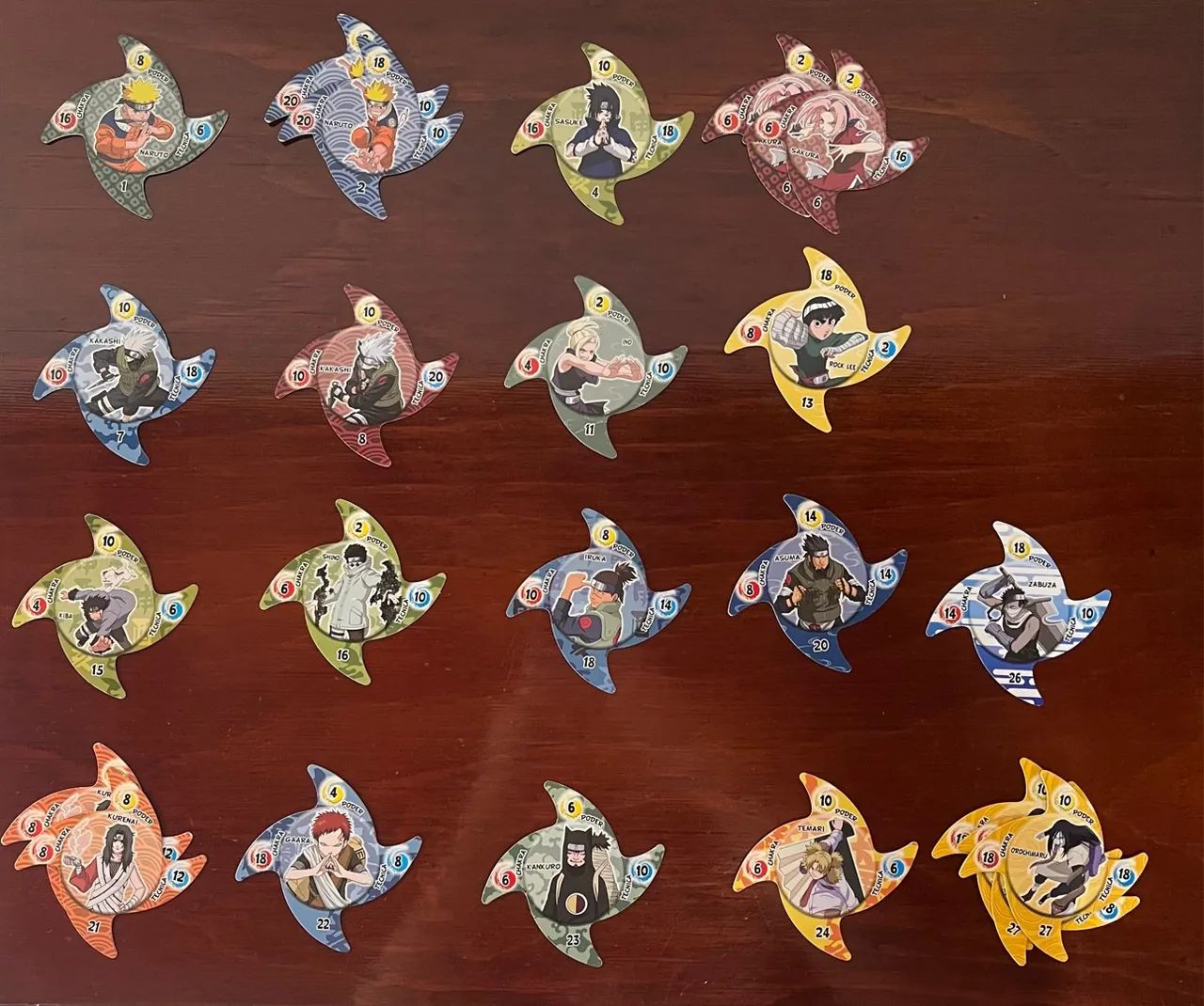 Cards e figurinhas Elma Chips: Naruto, Dracomania, Mitomania e X