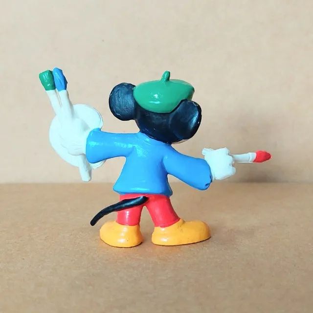 brinquedo - boneco miniatura disney mickey mouse pintor bullyland (usado) - Foto 4