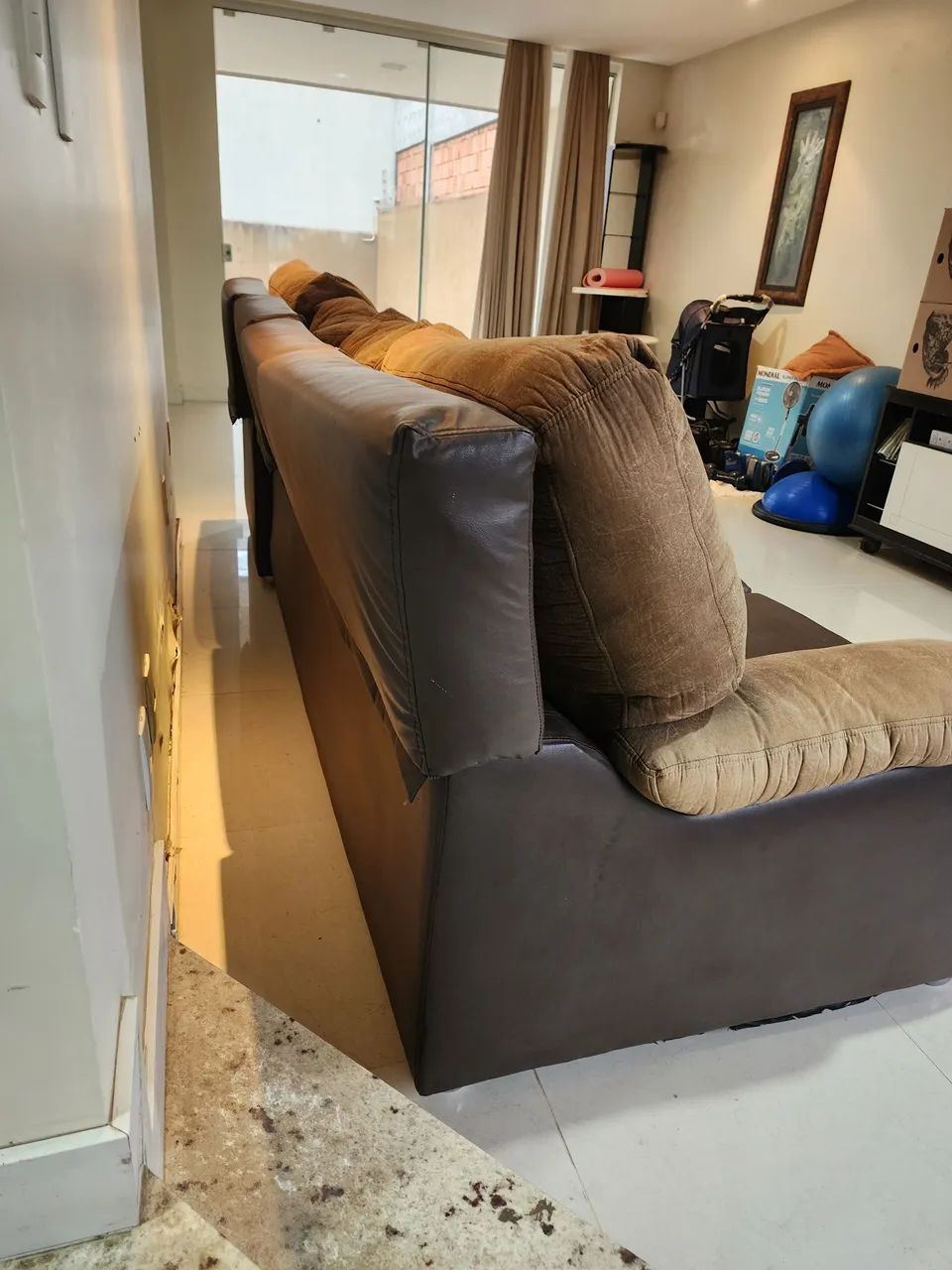 Sofá Chaise de couro de São Bento  - Foto 5