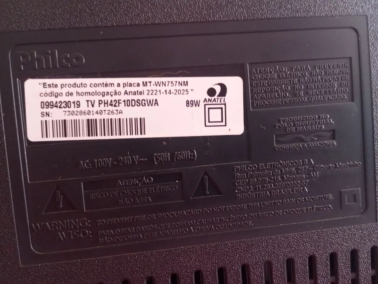 Placa principal Philco vai compreta