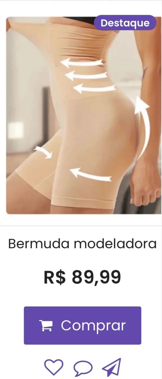 Bermuda modeladora. Tira pochete.  - Foto 2