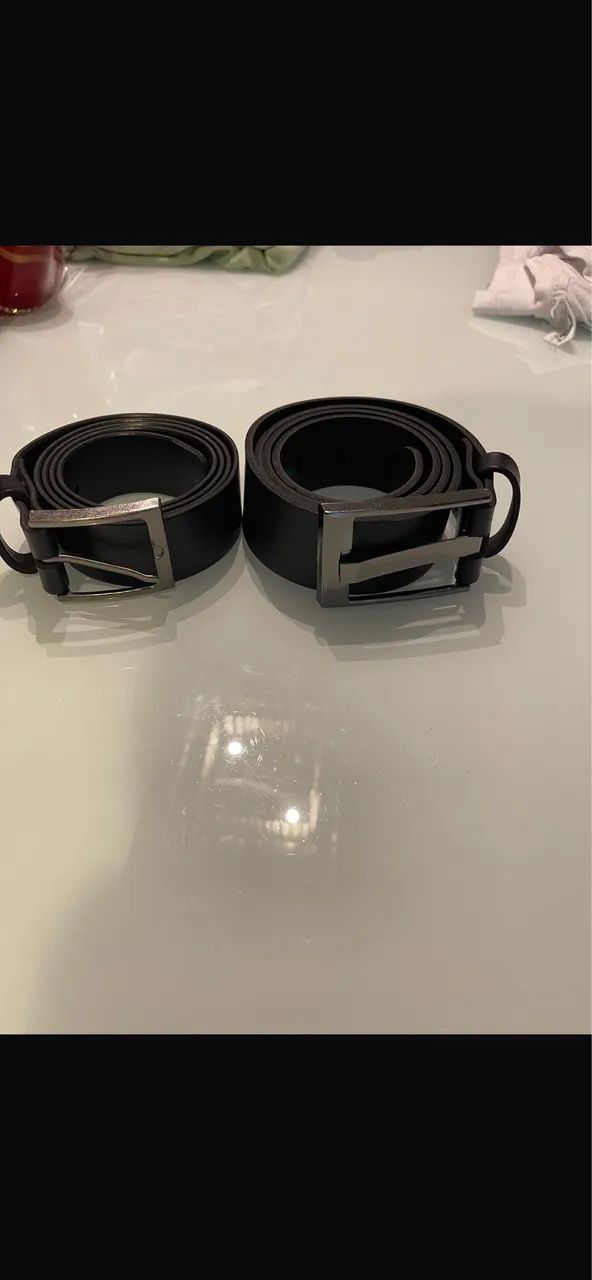2 pares de cintos couro novos tamanho 48