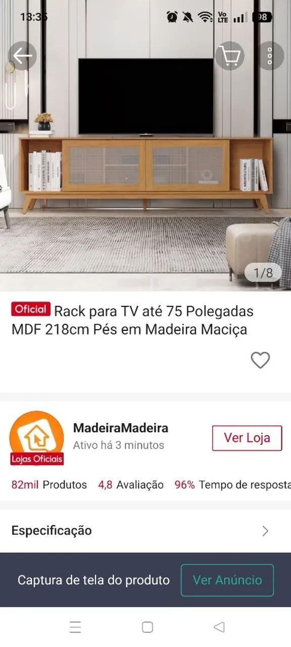Vendo Rack 75 polegadas  - Foto 4