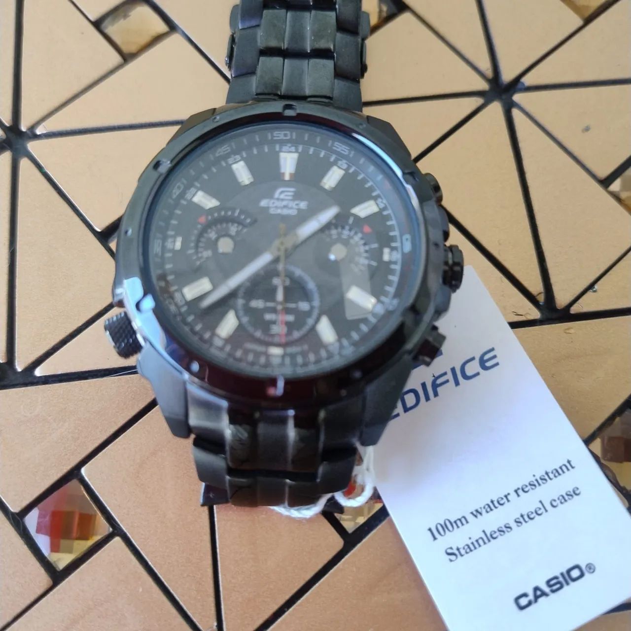 Rel ógio Casio Edifice preto  - Foto 2
