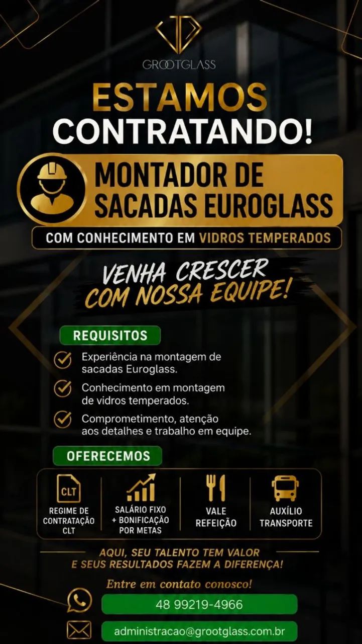 Vaga montador sacadas