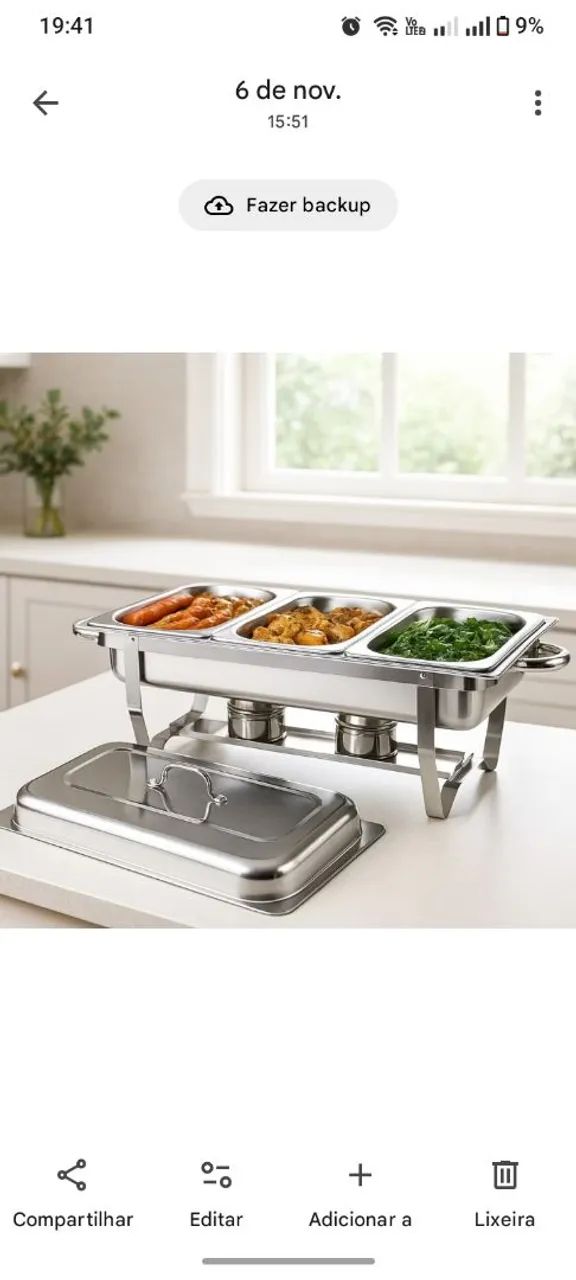 Locação de réchaud de mesa e buffet térmico 6 cubas  - Foto 5