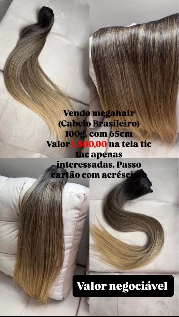 Megahair cabelo brasileiro 65cm 100g