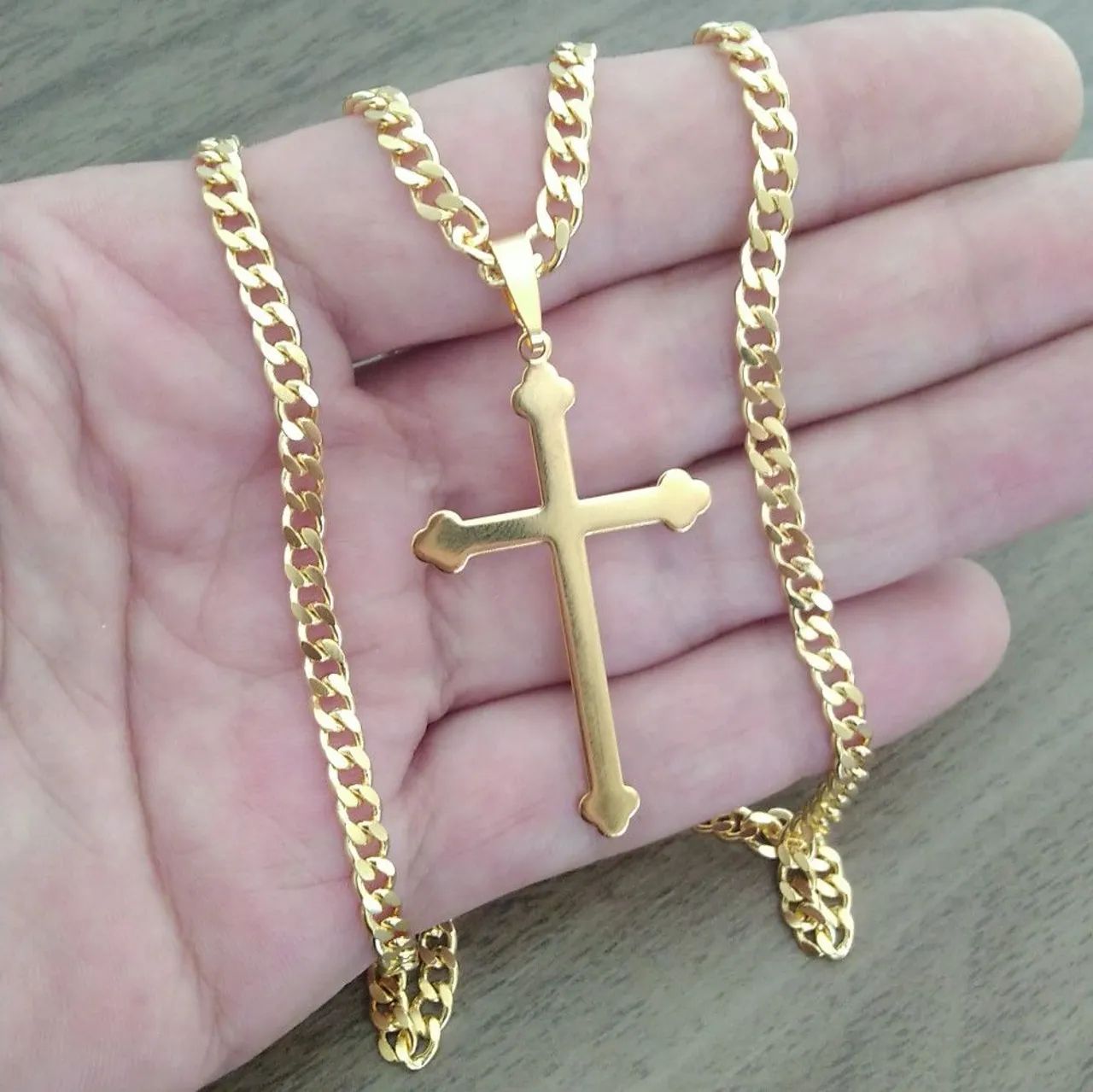 Corrente e pingente banhada a ouro 18k  - Foto 3