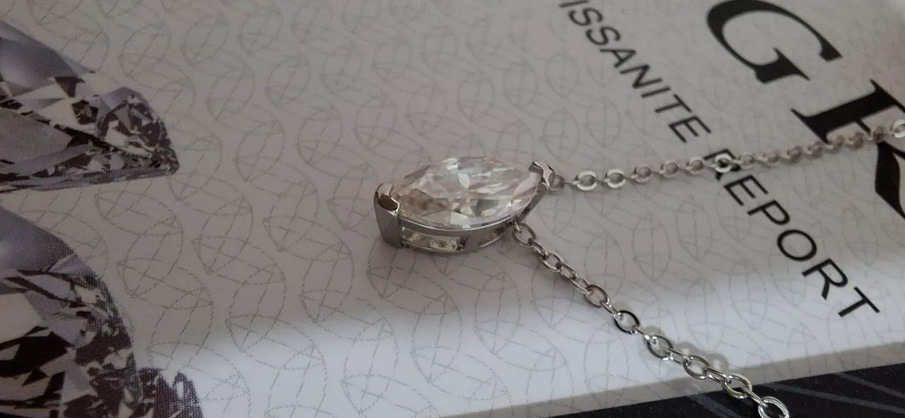 Colar moissanite e prata de lei  - Foto 3