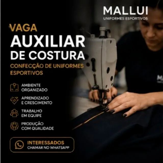 CONTRATAMOS COSTUREIRO(A)  E AUXILIAR DE COSTURA PARA MALHARIA