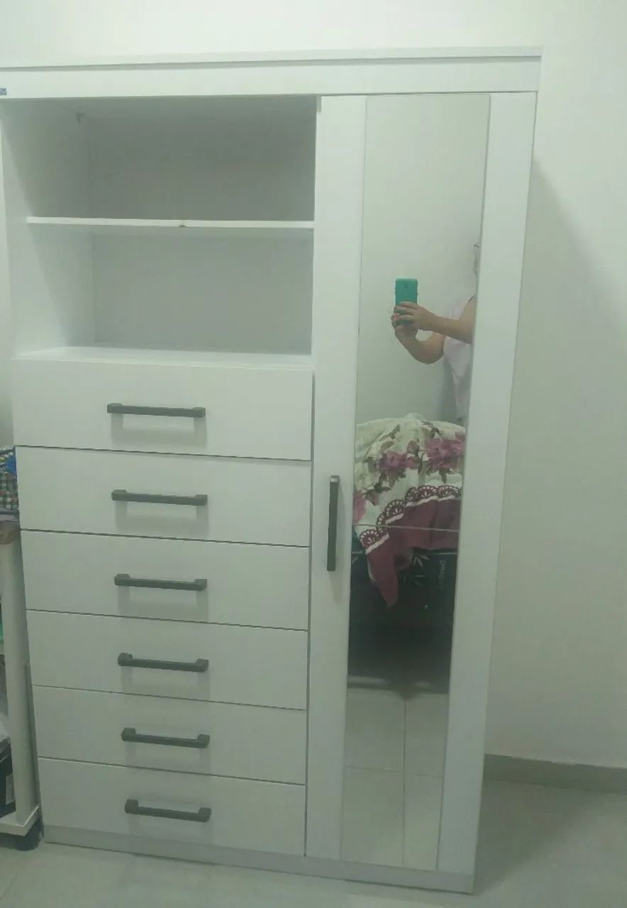 Cômoda com espelho ,6 gavetas e sapateira - Foto 2