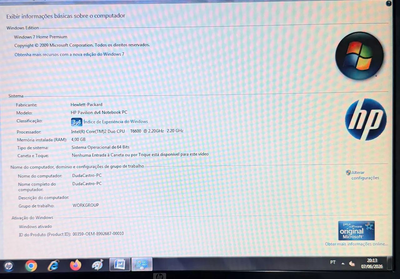 NOTEBOOK HP PAVILION DV4 - EXCELENTE ESTADO - PRONTO PARA USO - Foto 2