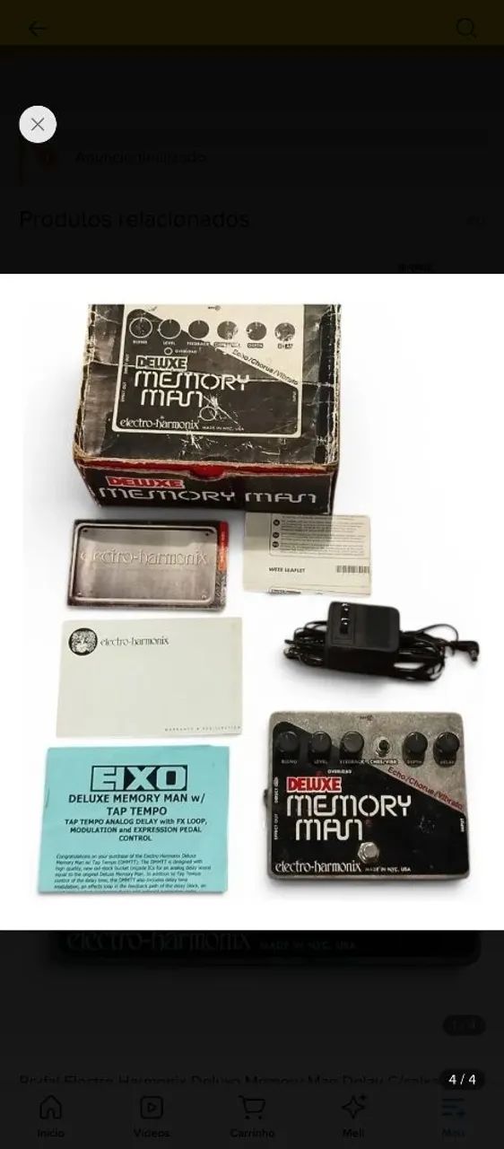 Pedal Delay Eletro Harmonix Deluxe Memory Man  - Foto 3