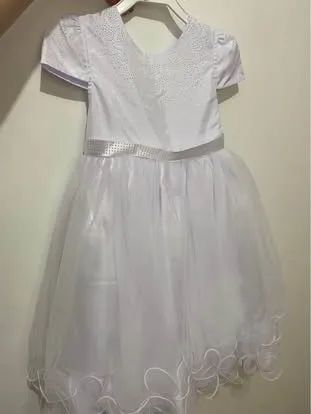 Vestido de Daminha Infantil Branco - Usado 1 vez, como novo! - Foto 3