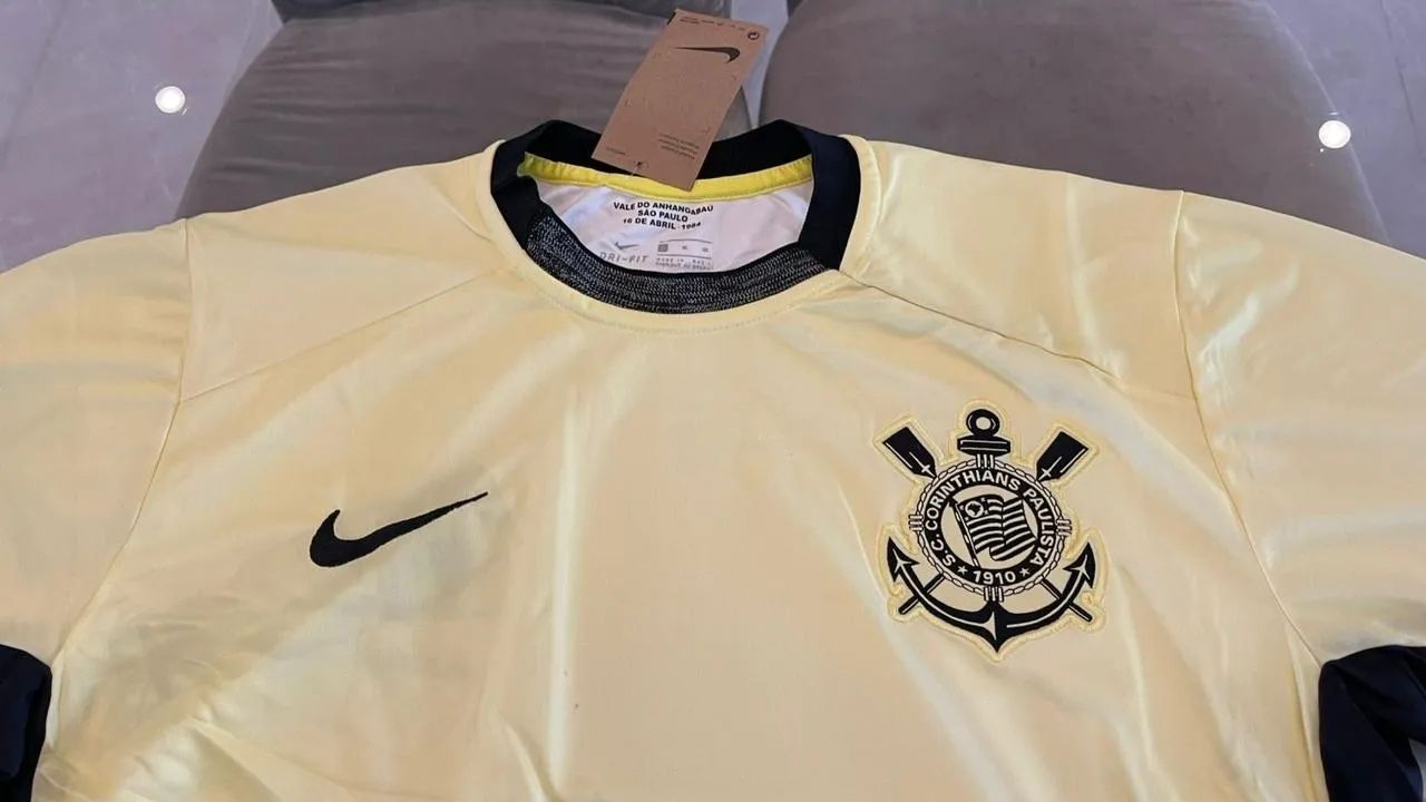 CORINTHIANS 23/24 - AMARELA - CAMISA III - NACIONAL PREMIUM - NOVAS!  - Foto 3