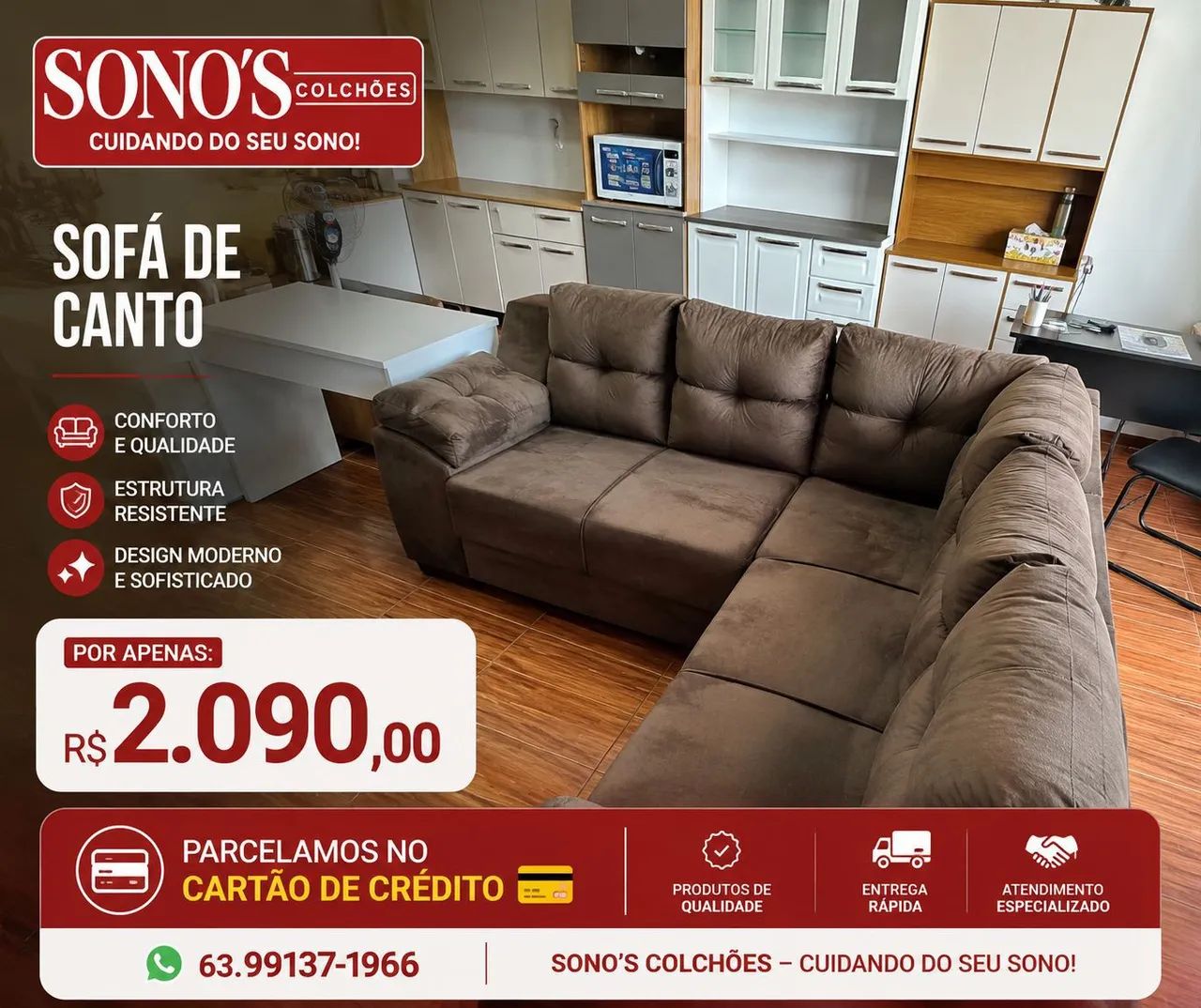 Sofá de canto novo em oferta 