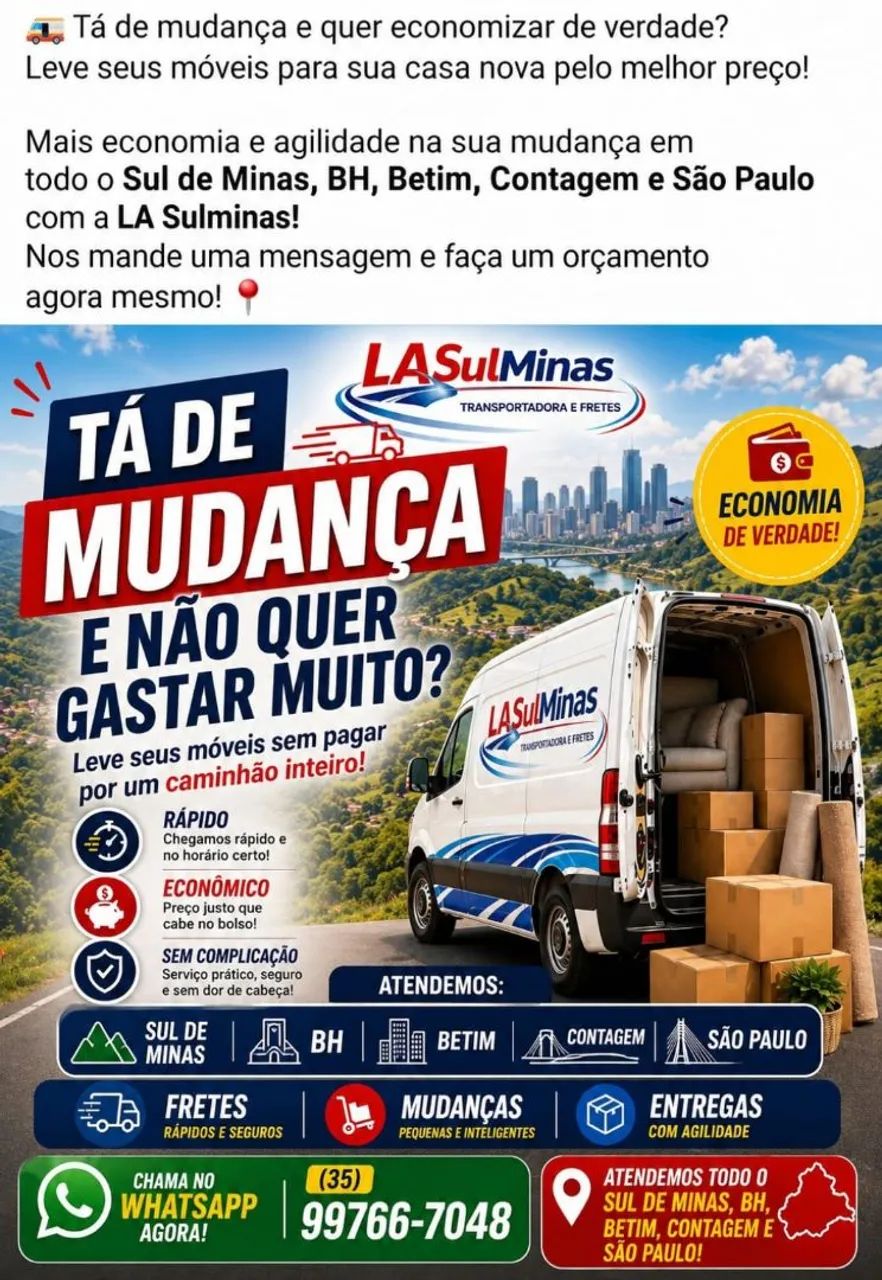 Fretes, Mudanças, Coletas e Transferências | L.A. SulMinas - Foto 2