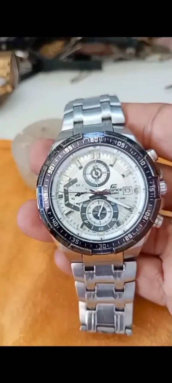Relógio Casio Masculino Edifice Cronógrafo EFR-539D Aço Inox Prata - Foto 3