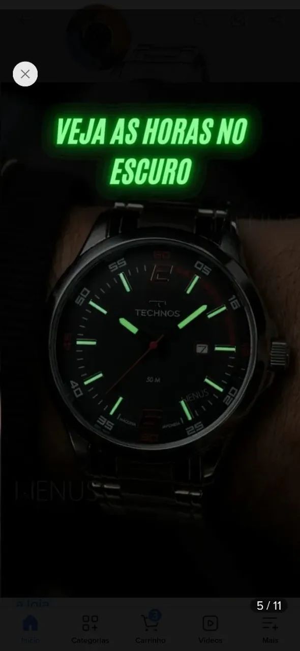 Relógio Technos masculino quartz pulso lançamento original urgente só hoje 550 reais.  - Foto 5