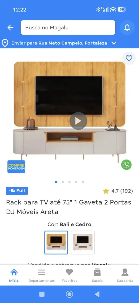Painel de Madeira Sem o Rack