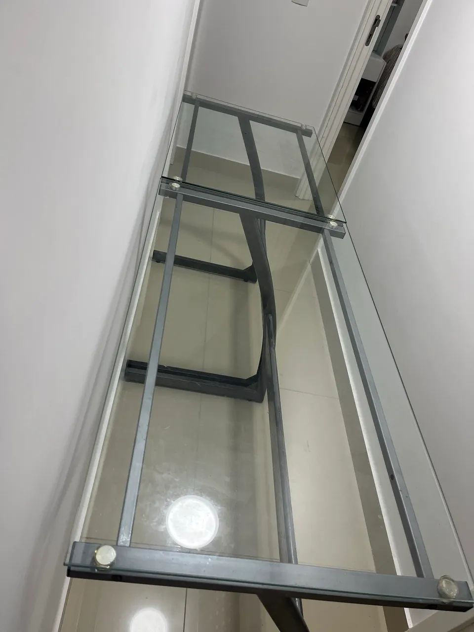 Vendo conjunto mesa escritorio de vidro 165 