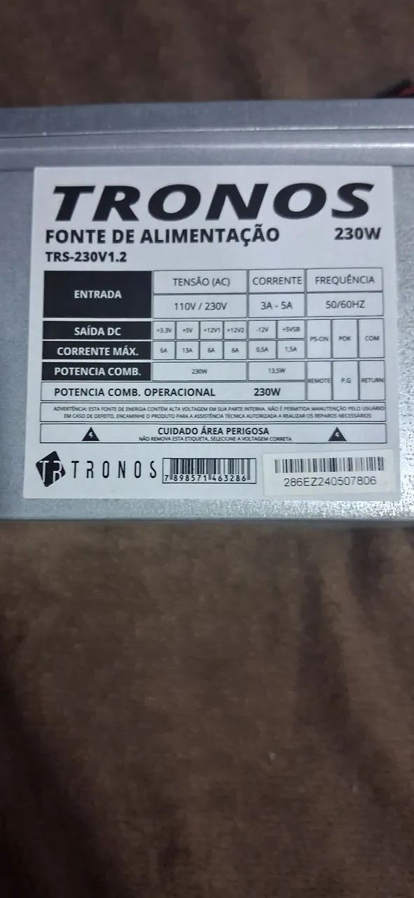 Fonte de Alimentação ATX 230W para PC - Funcionando 100% - Foto 2
