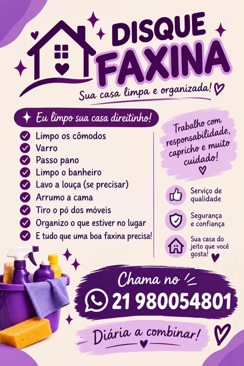 Faço faxina em sua casa!!?