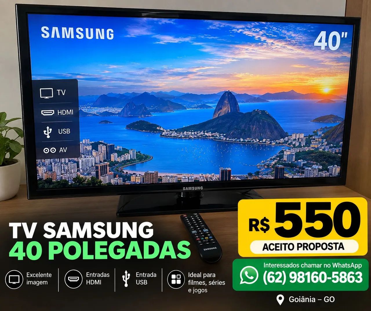 TV Samsung 40 Polegadas - R$ 550