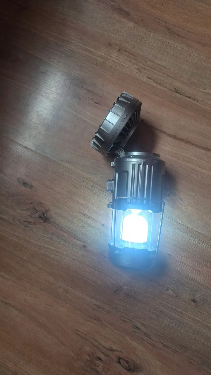 Mini ventilador, com lanterna e duplo carregamento, cabo ou no sol devido placa solar - Foto 3
