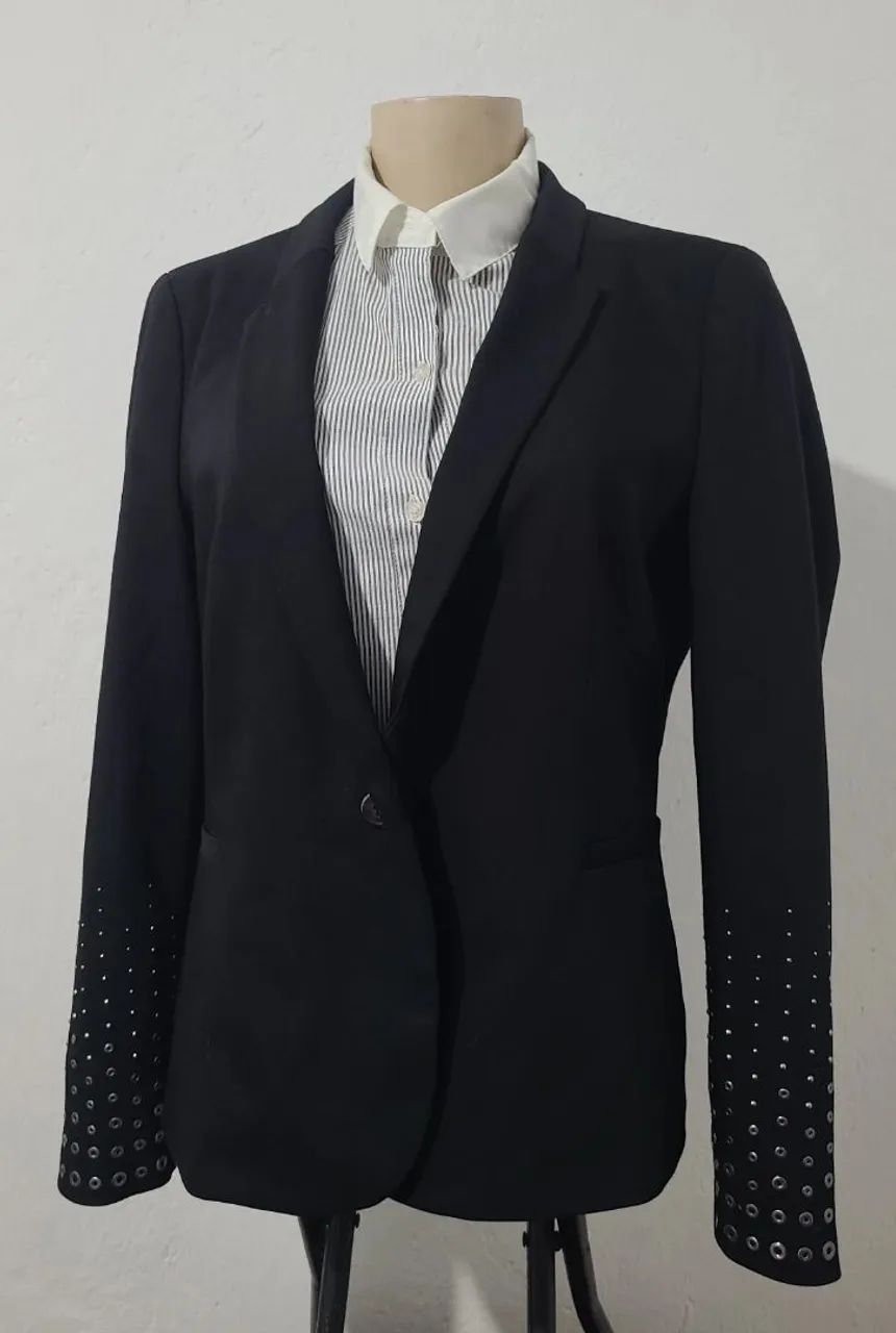 Blazer Slim da Zara Preto tamanho G, bonito, original, elegante, sofisticado.  - Foto 5